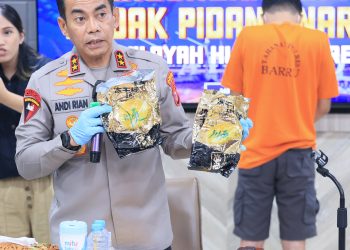 Kapolda Sulsel Pimpin Press Release Terkait Keberhasilan Satreskoba Polres Barru Ungkap 30 Kg Ganja