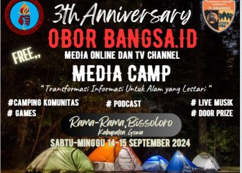 Anniversay ke 3 tahun, Oborbangsa.id, Ajak Wartawan dan Komonitas Penggiat Alam Camping Bersama